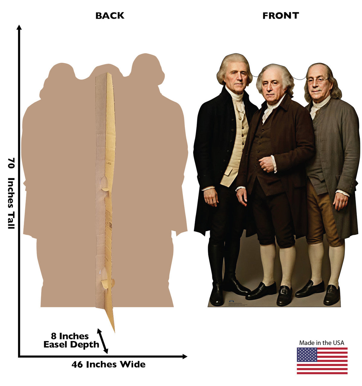 Life-Size Signers of the Declaration of Independence (Thomas Jefferson, Benjamin Franklin, John Adams) Cardboard Cutout - All Cutouts