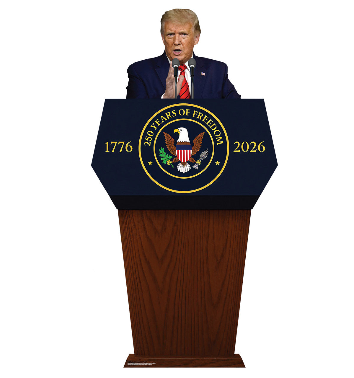 Life-Size President Trump 250th Anniversary Podium Cardboard Cutout - All Cutouts