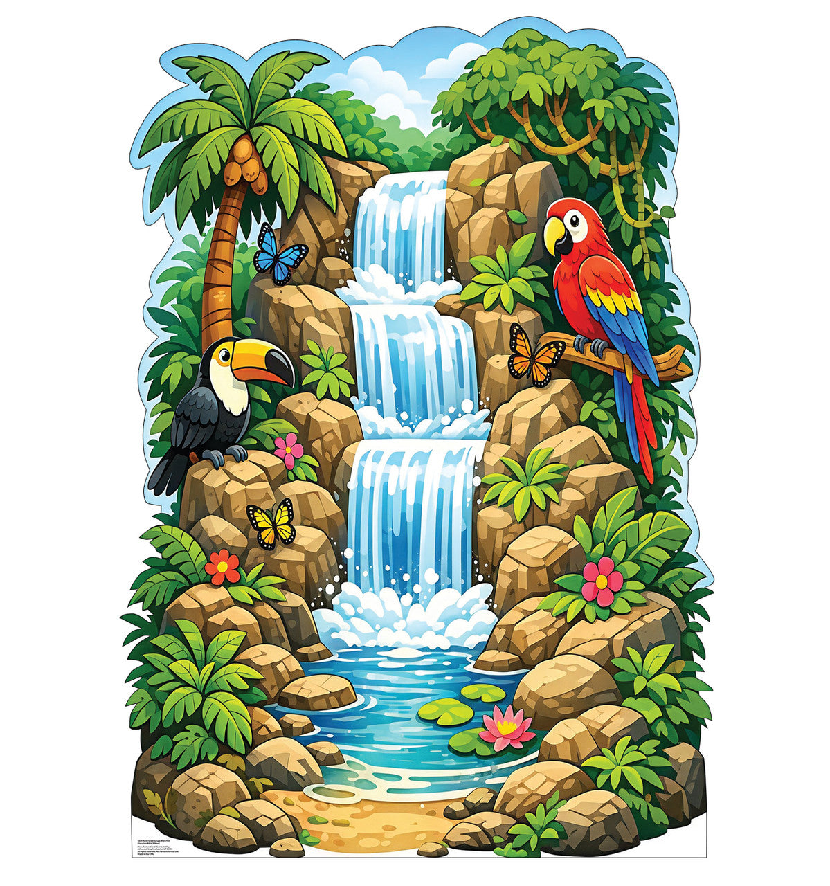 Life-Size Rain Forest Jungle Waterfall (Vacation Bible School) Cardboard Cutout - All Cutouts