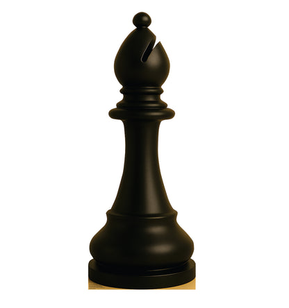 Life-Size Chess Bishop Black Cardboard Cutout