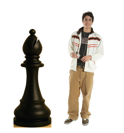 Life-Size Chess Bishop Black Cardboard Cutout