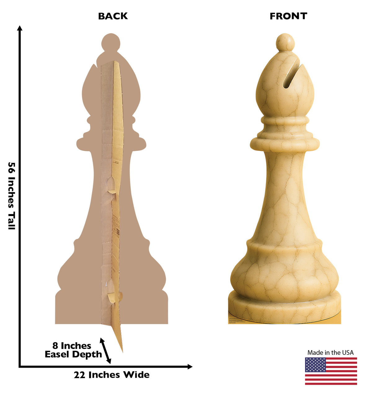 Life-Size Chess Bishop White Cardboard Cutout