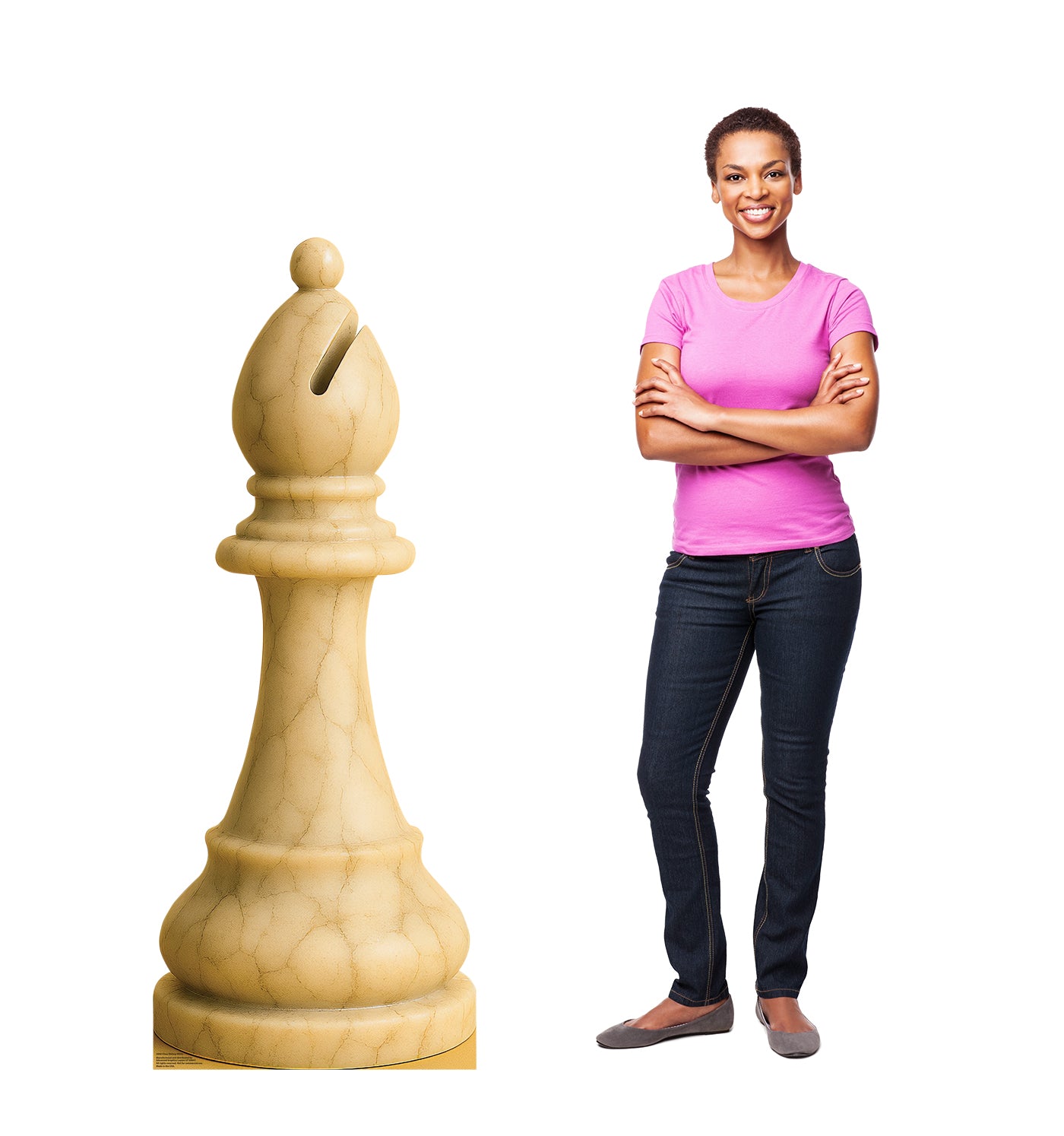 Life-Size Chess Bishop White Cardboard Cutout