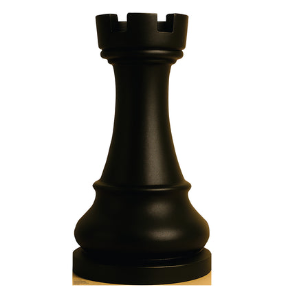 Life-Size Chess Rook Black Cardboard Cutout