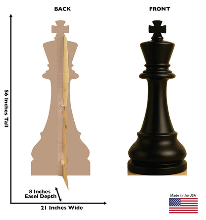 Life-Size Chess King Black Cardboard Cutout