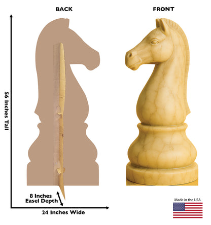Life-Size Chess Knight White Cardboard Cutout