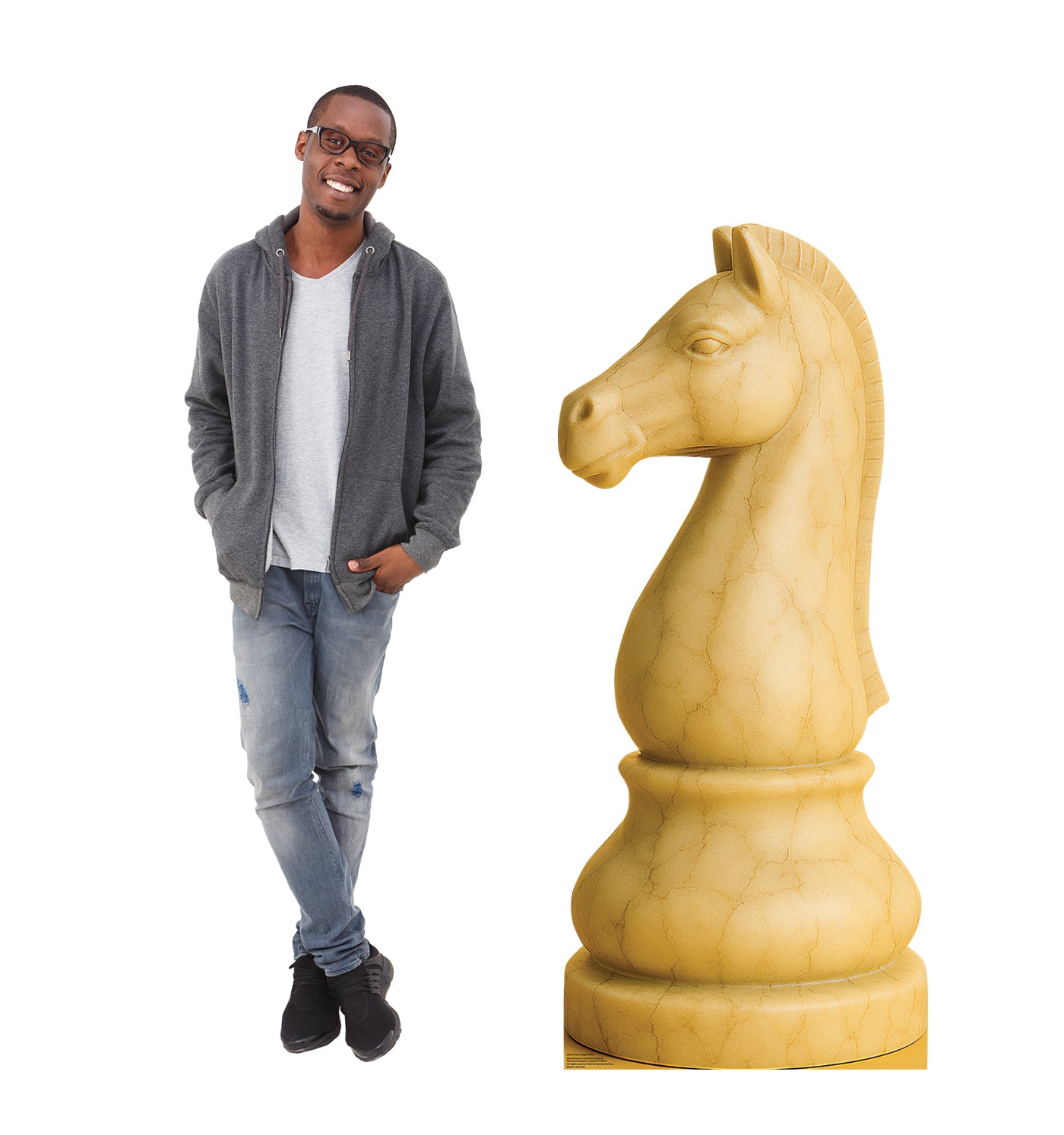 Life-Size Chess Knight White Cardboard Cutout