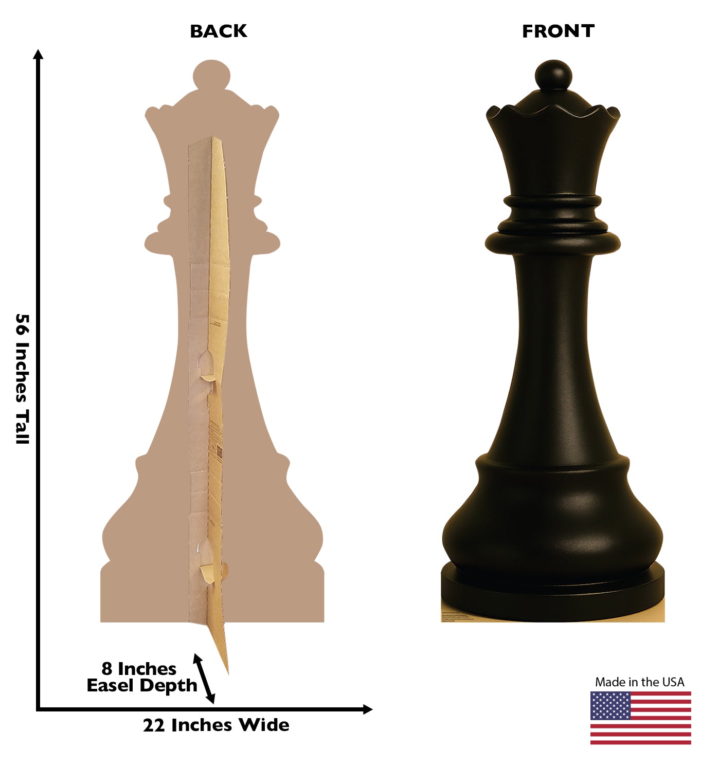 Life-Size Chess Queen Black Cardboard Cutout