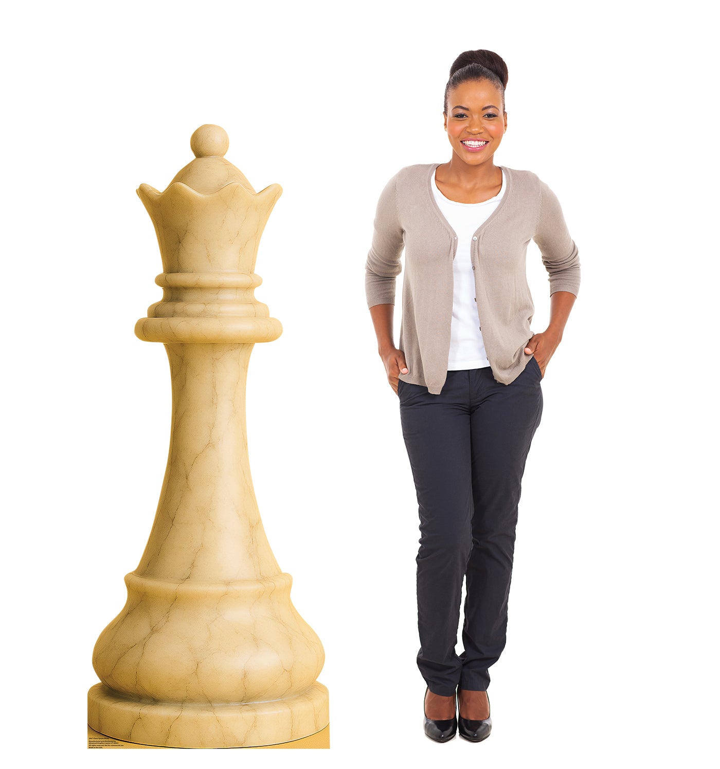 Life-Size Chess Queen White Cardboard Cutout