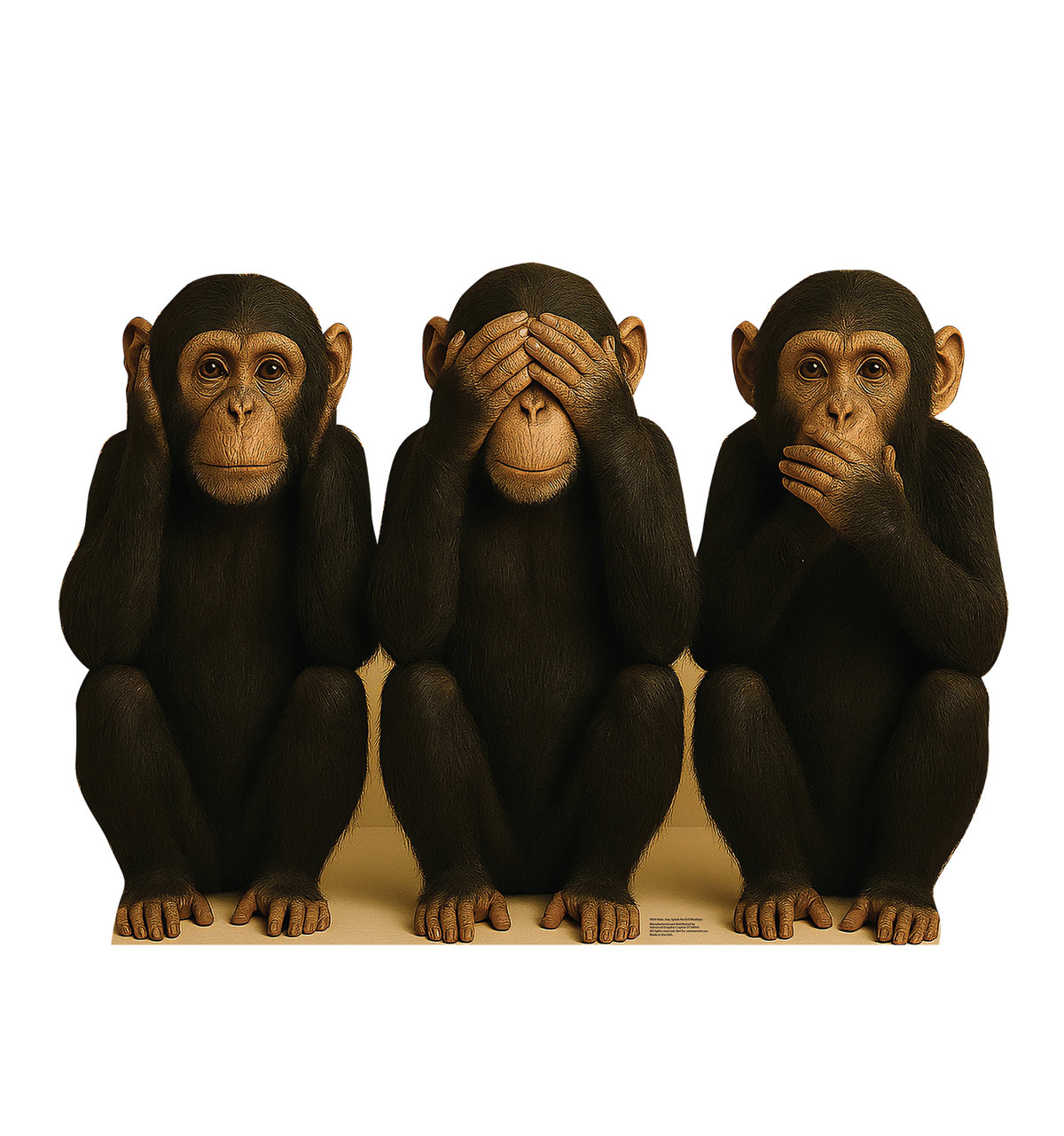 Life-Size Hear See Speak No Evil Monkeys Cardboard Cutout - All Cutouts