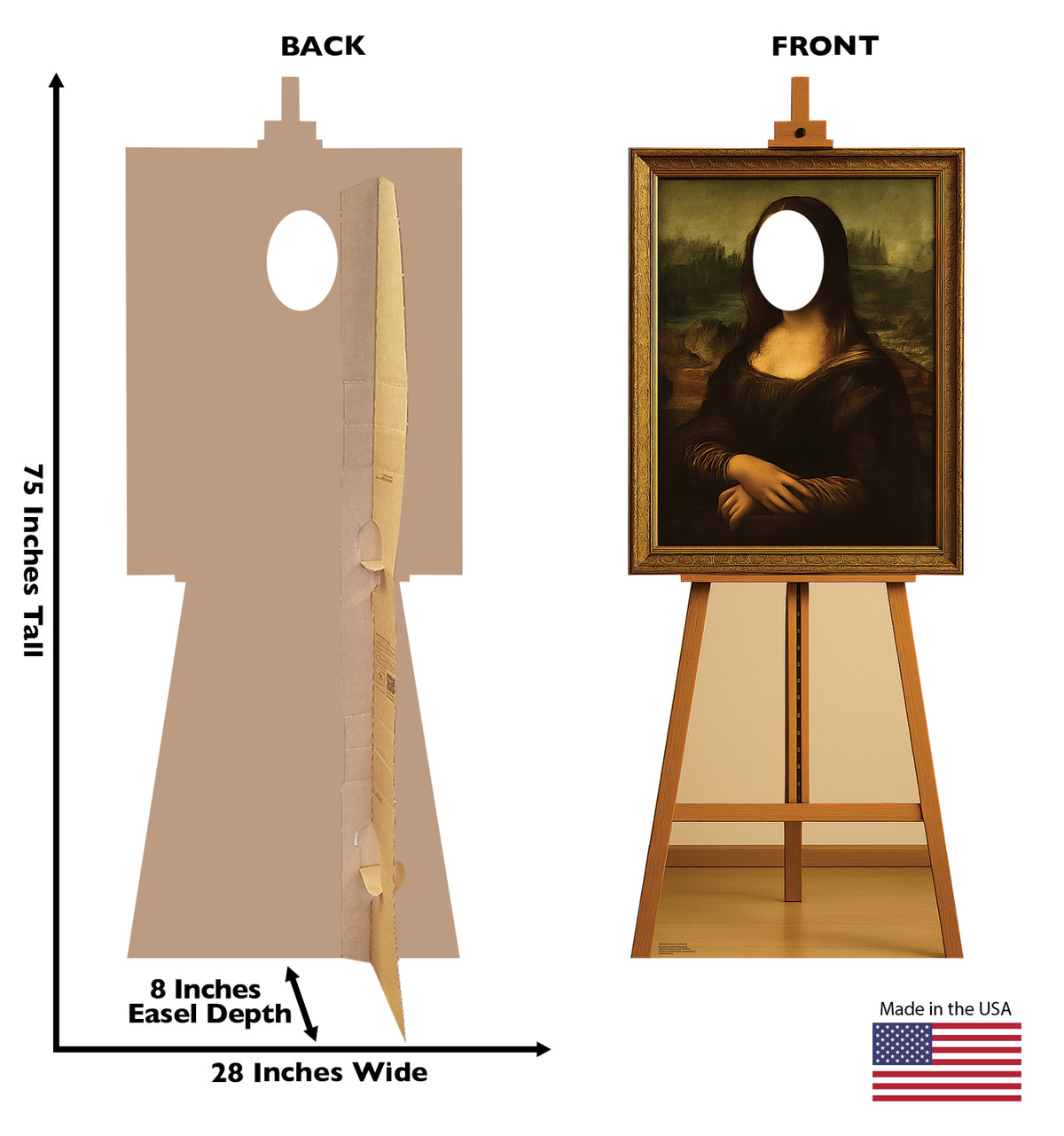 Life-Size Mona Lisa on Easel Stand-In Cardboard Cutout - All Cutouts