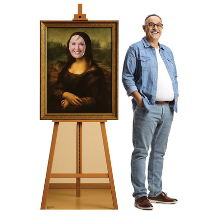 Life-Size Mona Lisa on Easel Stand-In Cardboard Cutout - All Cutouts