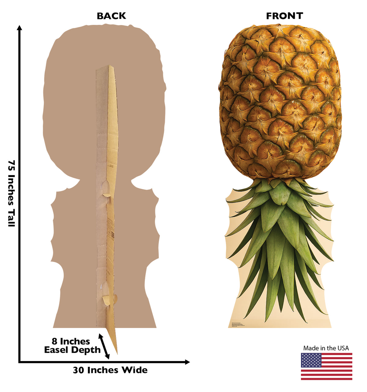 Life-Size Upside Down Pineapple Cardboard Cutout - All Cutouts
