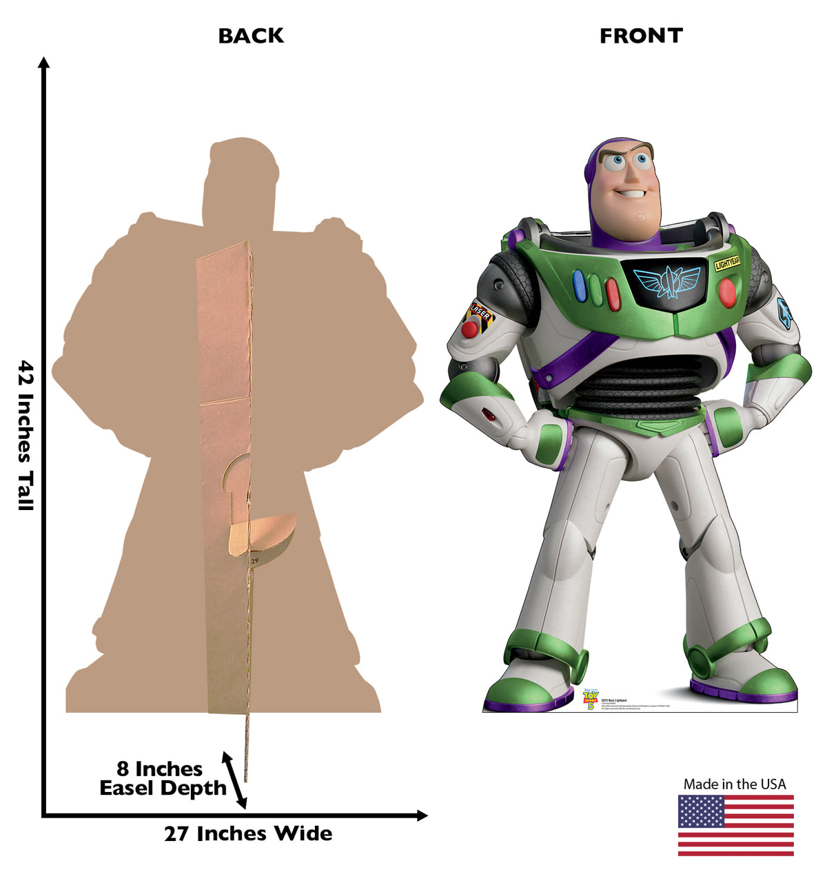 Life-Size Buzz Lightyear Toy Story 5 Cardboard Cutout - All Cutouts