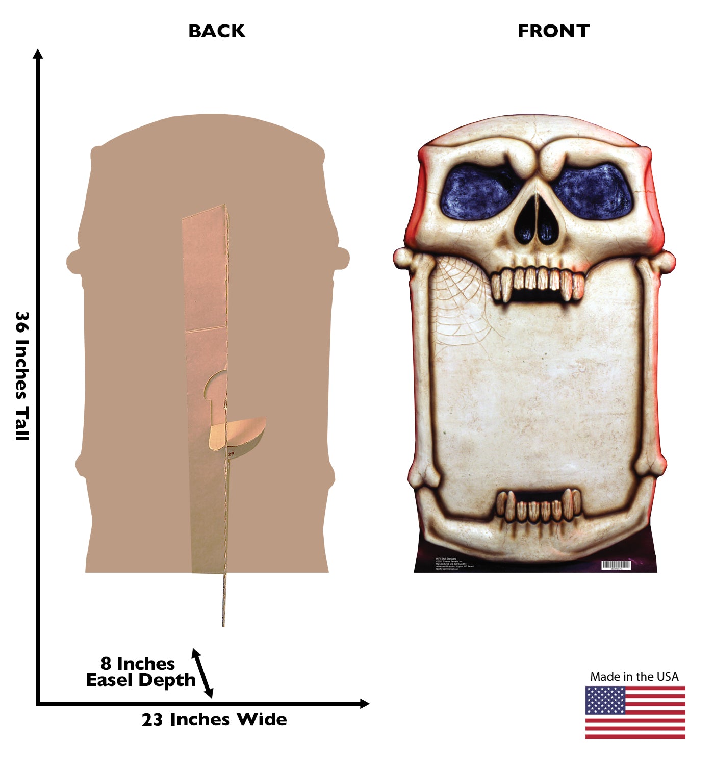 Life-size Skull Signboard Cardboard Cutout - All Cutouts