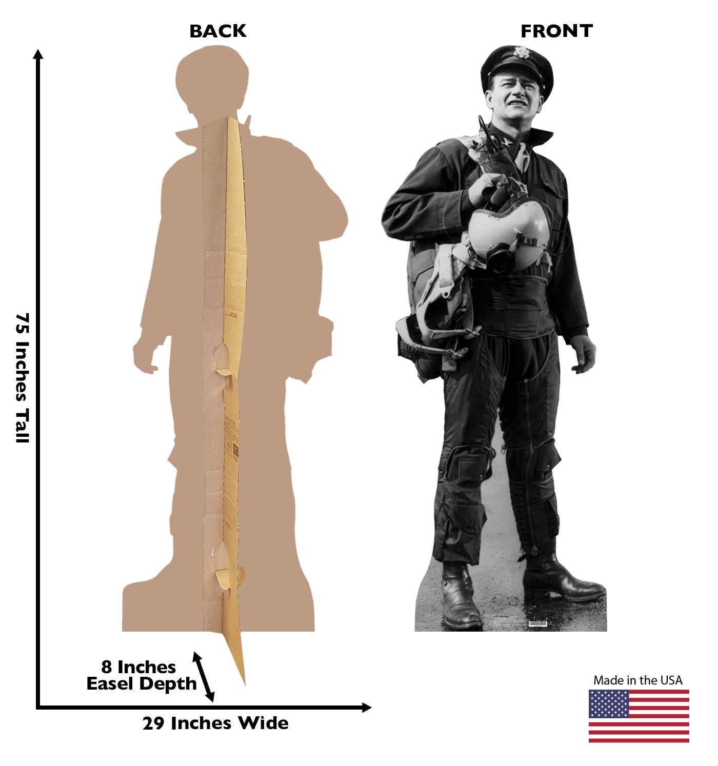 Life-size John Wayne Black and White Cardboard Cutout - All Cutouts