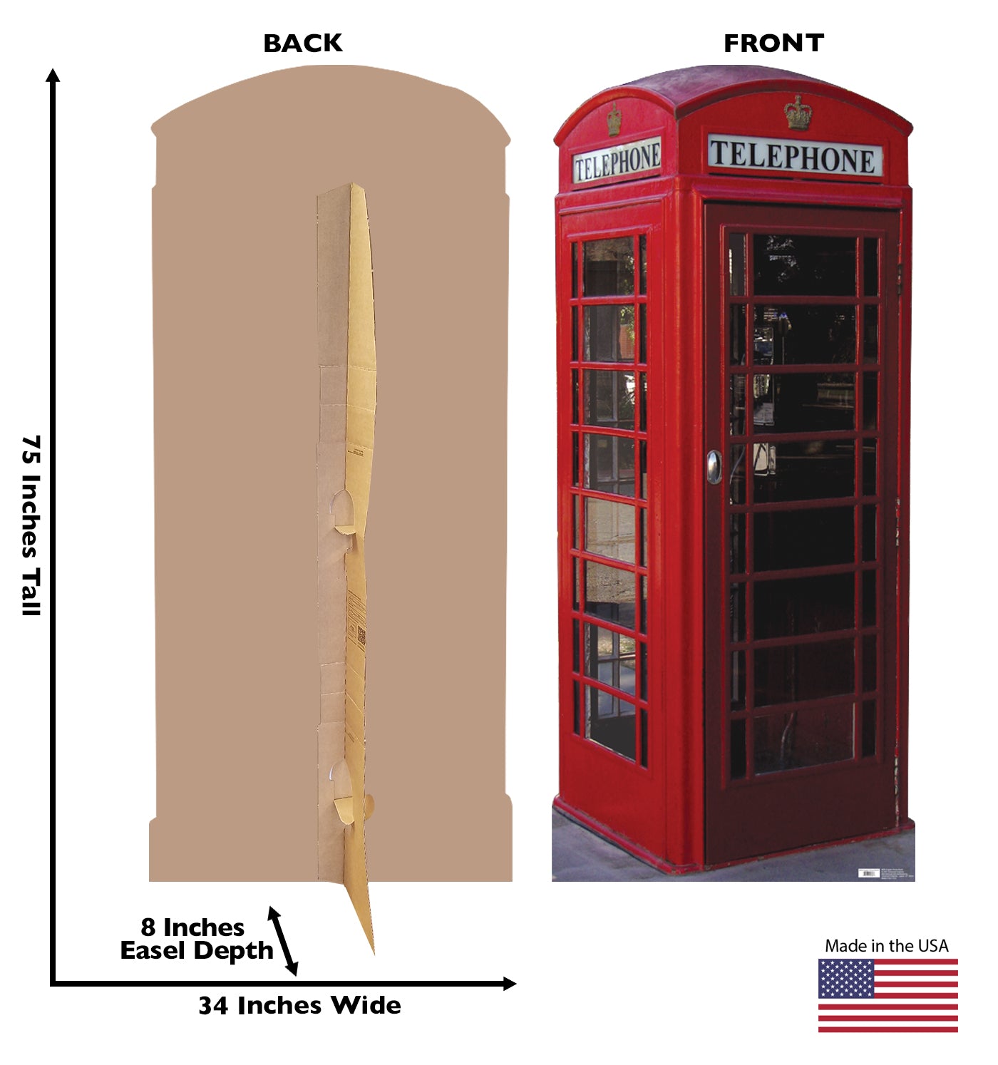 Life-size English Phone Booth Cardboard Cutout