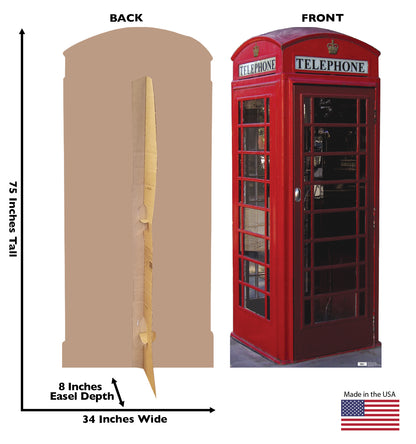 Life-size English Phone Booth Cardboard Cutout