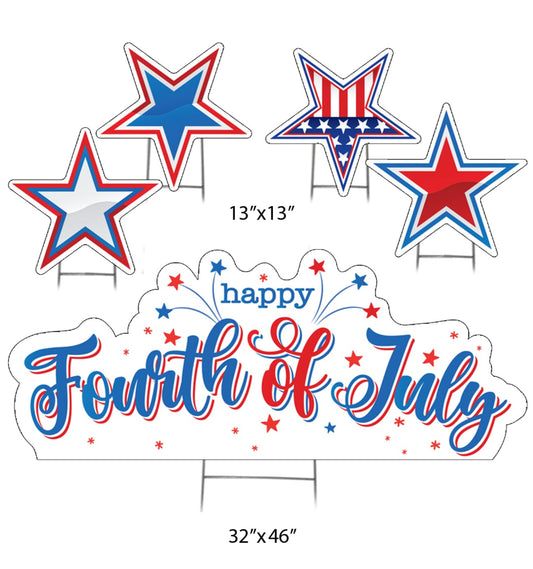 4th of July Star Pack! Outdoor Yard Signs - All Cutouts
