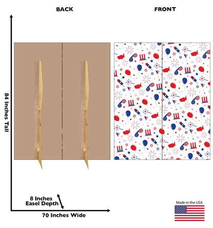 4th of July Party Cardboard Backdrop - All Cutouts