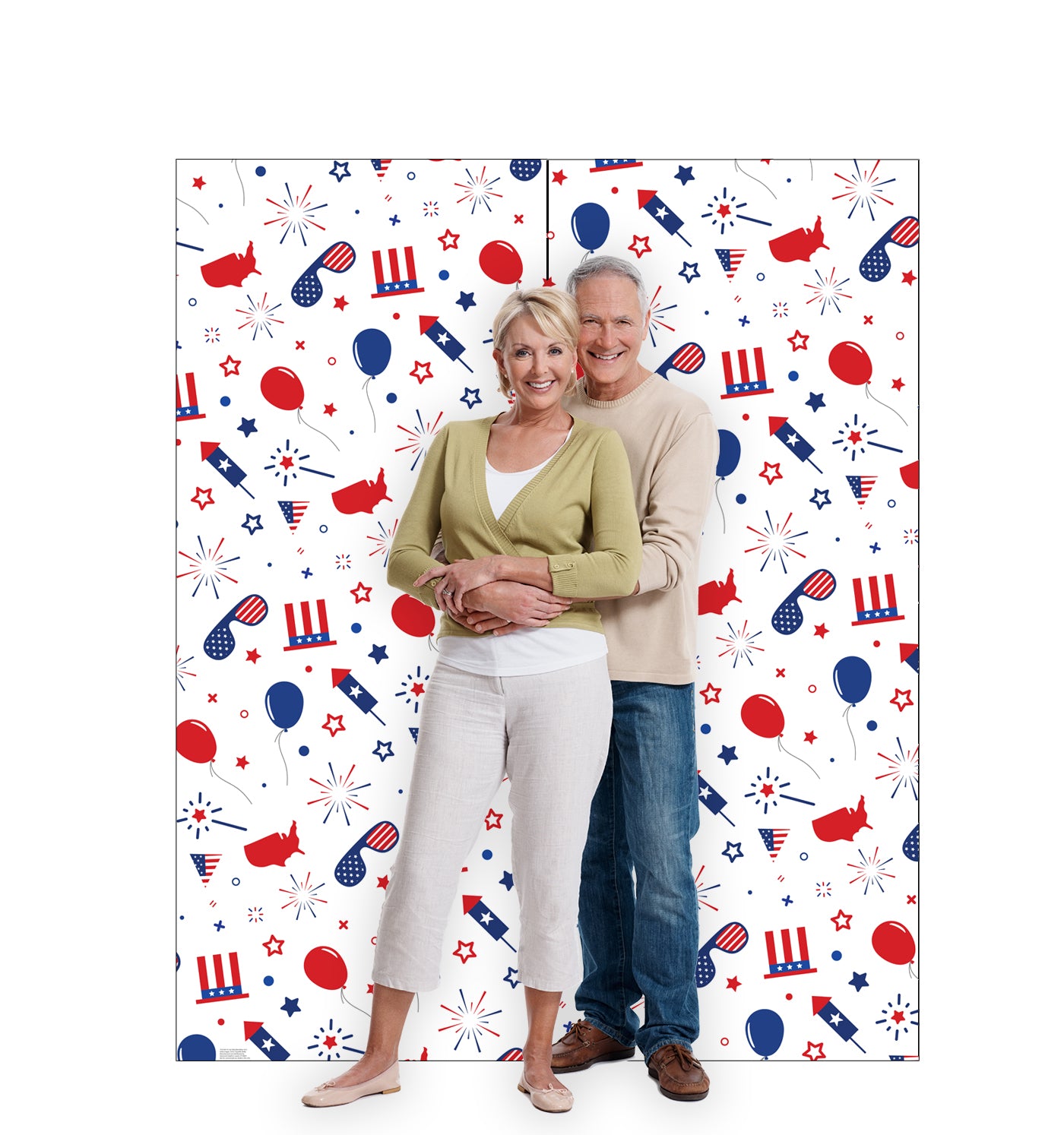 4th of July Party Cardboard Backdrop - All Cutouts