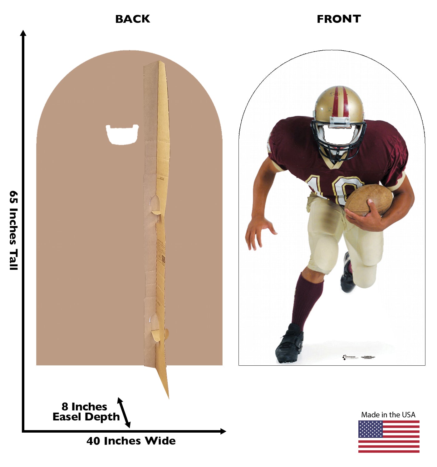 Life-size Football Stand-In Cardboard Standup | Cardboard Cutout - All Cutouts
