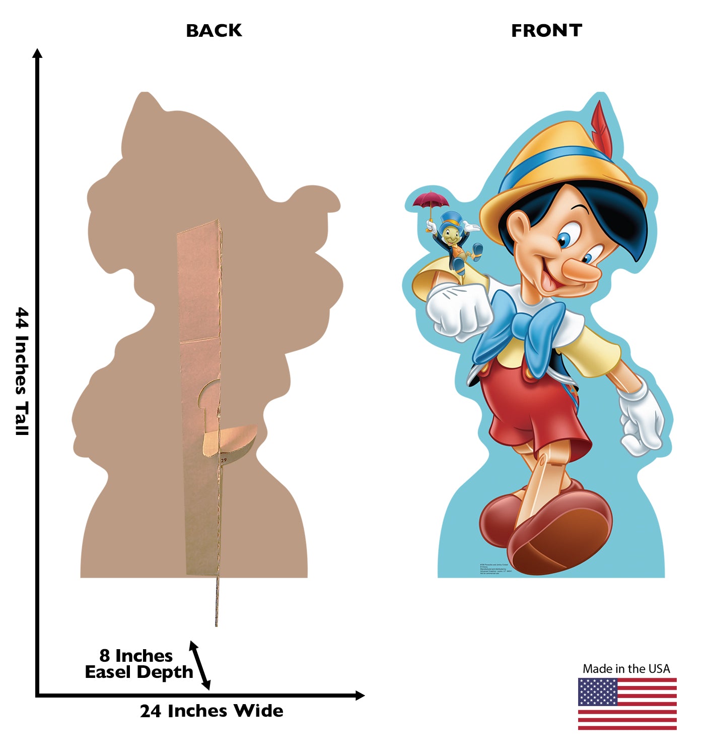 Life-size Pinocchio and Jiminy Cricket Cardboard Cutout - All Cutouts