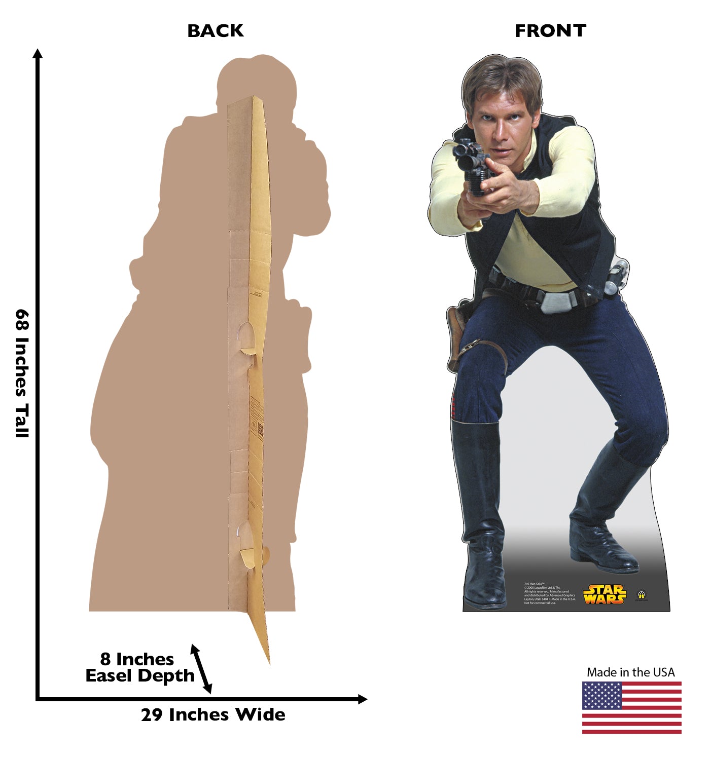 Life-size Han Solo Star Wars Cardboard Cutout - All Cutouts