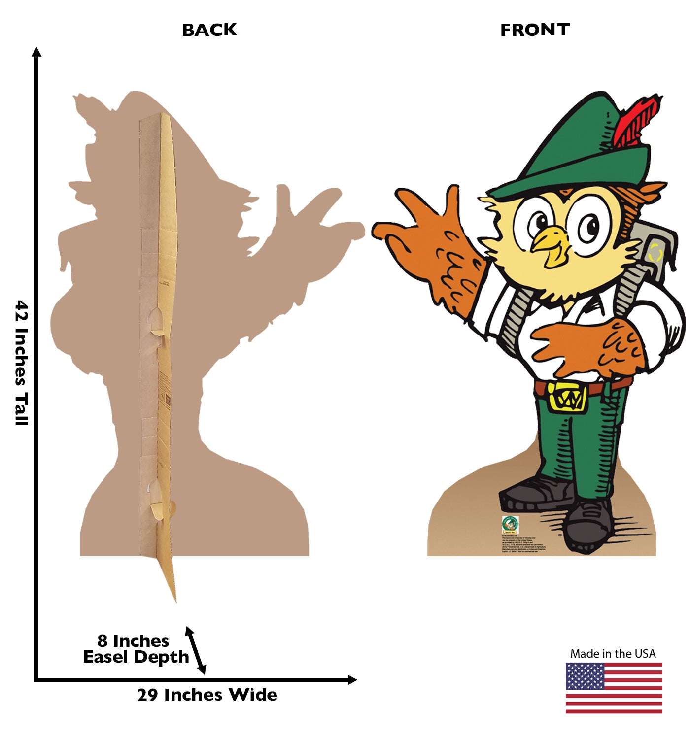 Life-size Woodsy the Owl Cardboard Standup | Cardboard Cutout - All Cutouts