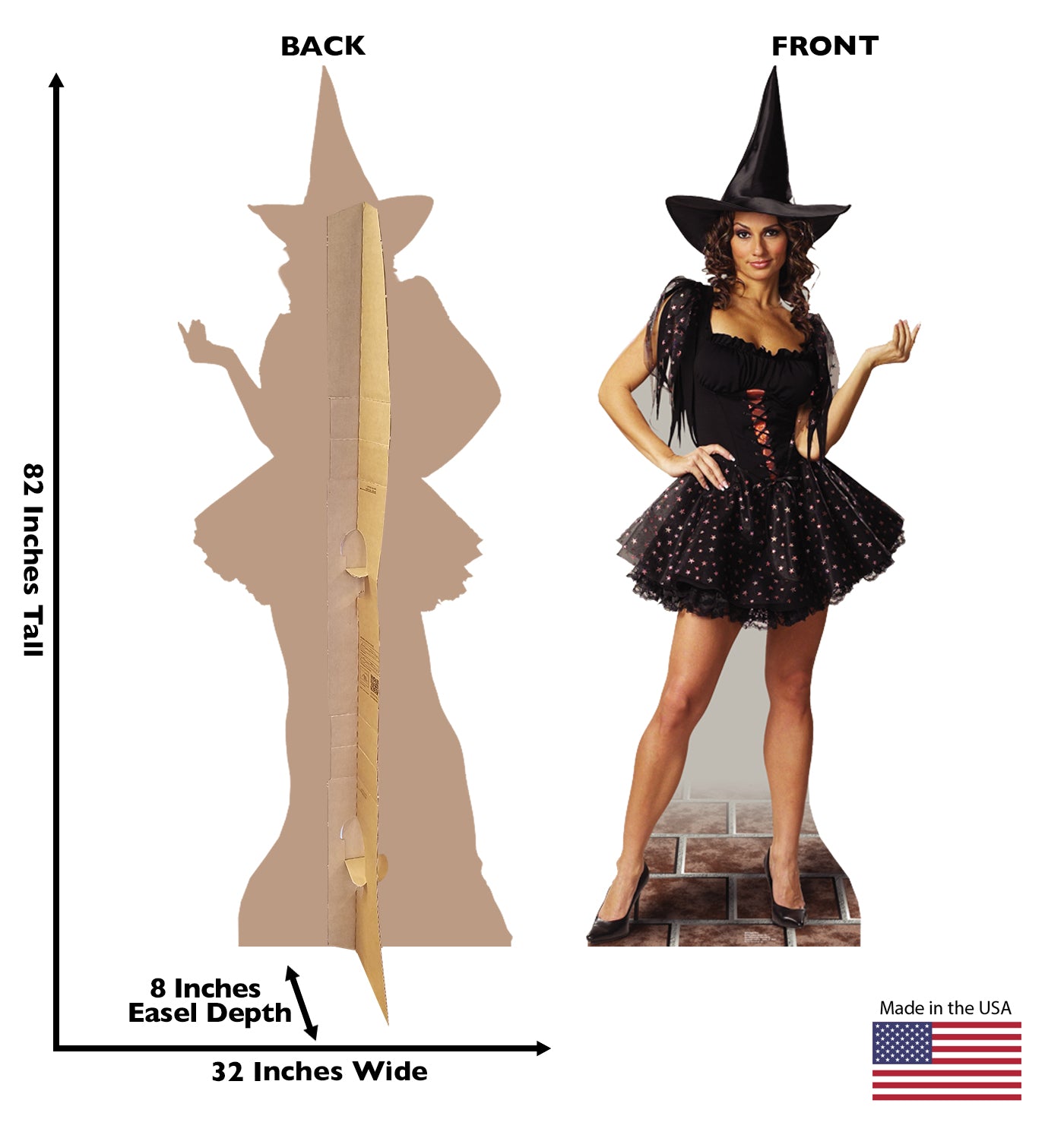 Life-size Glitter Witch Cardboard Cutout - All Cutouts