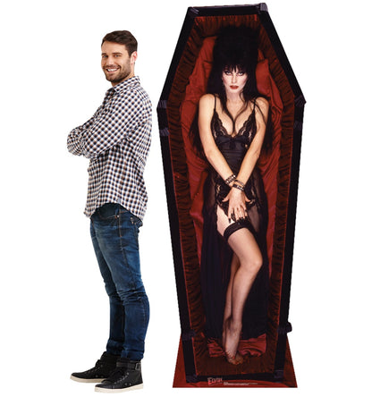 Elvira in Coffin Talking Life-Size Cardboard Standup - All Cutouts