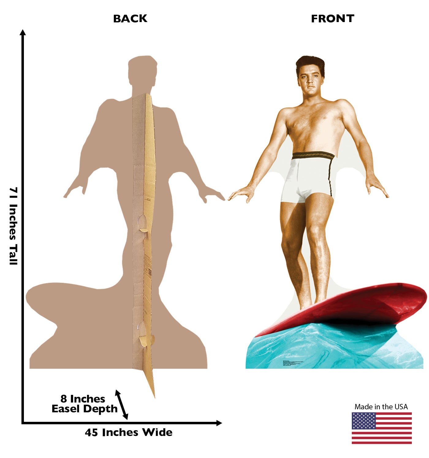 Life-size Elvis Surfing Cardboard Cutout - All Cutouts