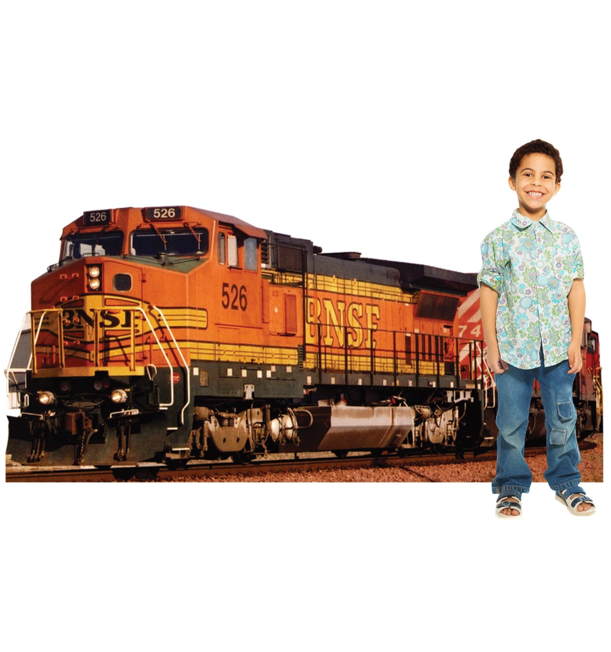 Life-size BNSF 526 Train Cardboard Standup - All Cutouts