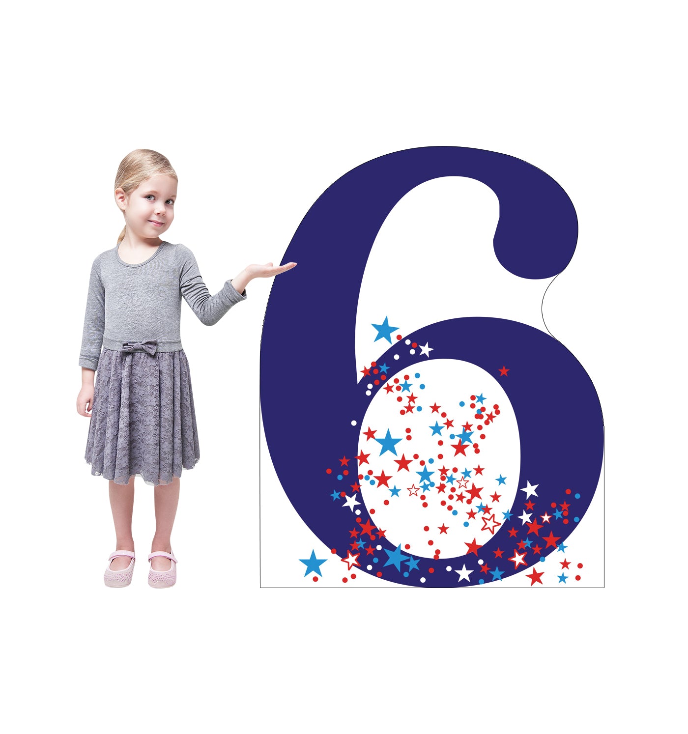 Life-size Number 6 Cardboard Standup | Cardboard Cutout - All Cutouts