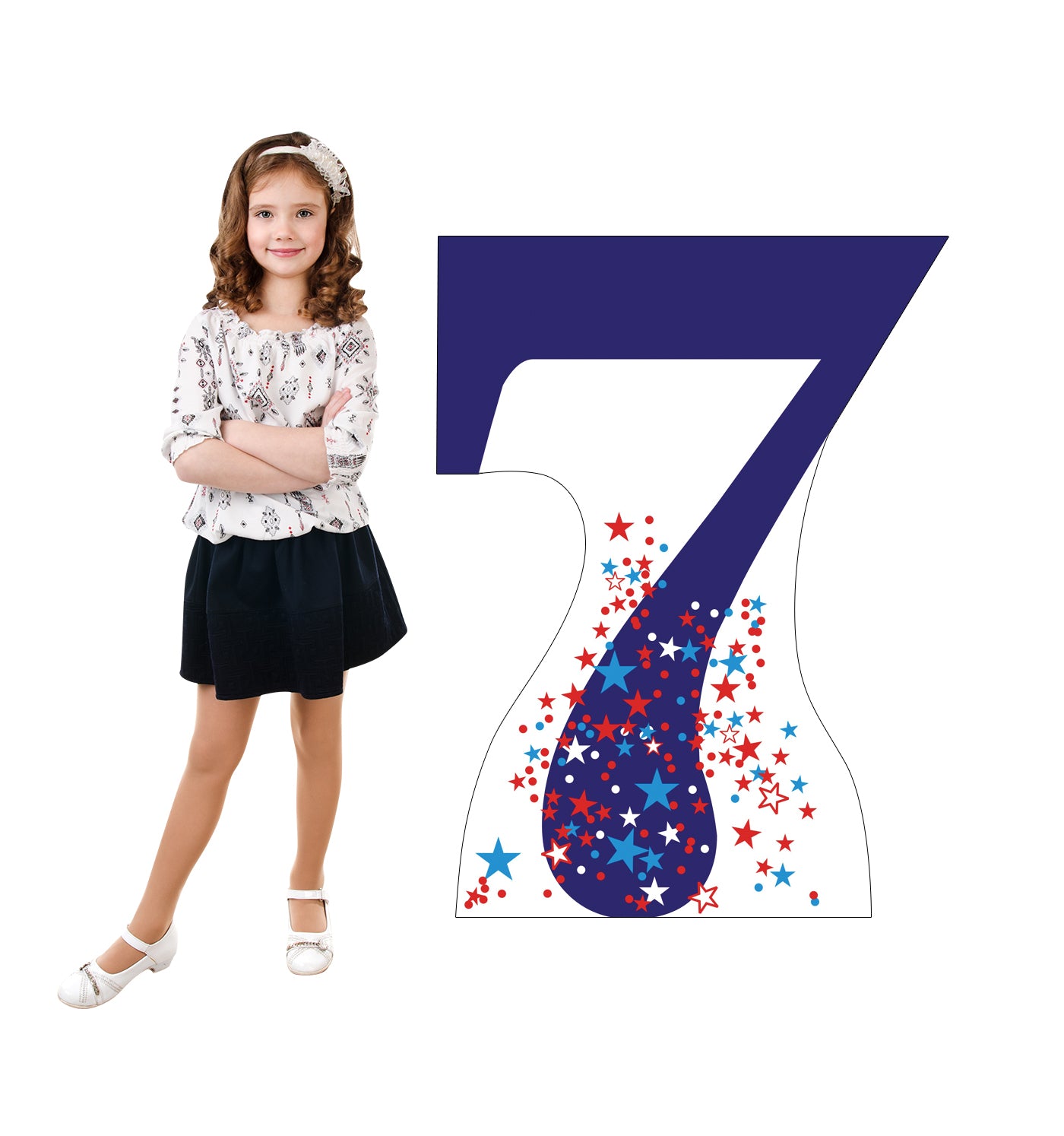 Life-size Number 7 Cardboard Standup | Cardboard Cutout - All Cutouts