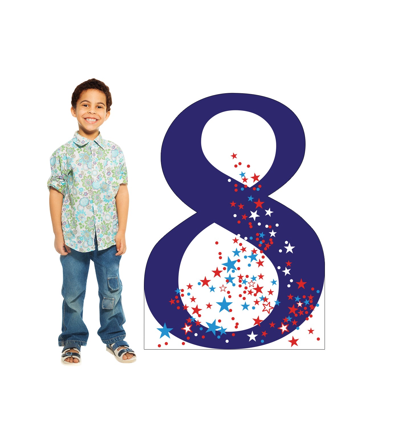Life-size Number 8 Stars Cardboard Cutout - All Cutouts