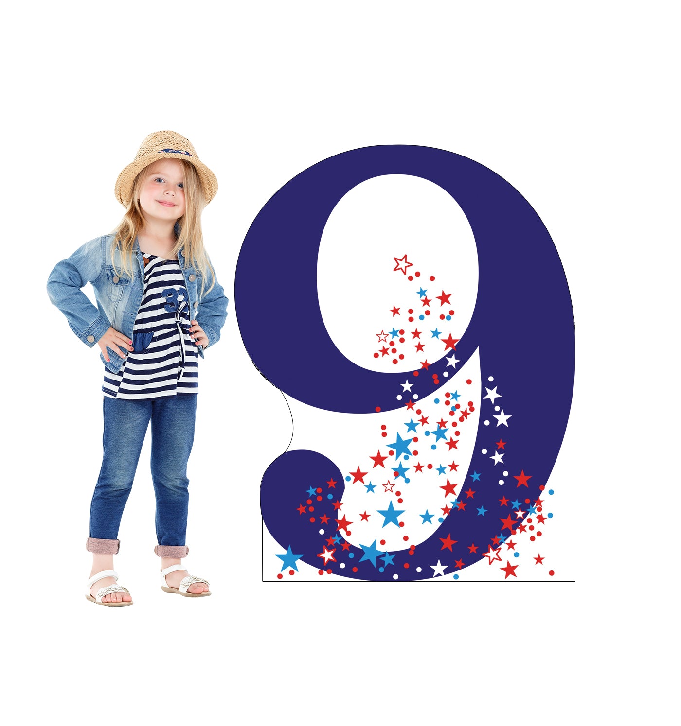 Life-size Number 9 Cardboard Standup | Cardboard Cutout - All Cutouts