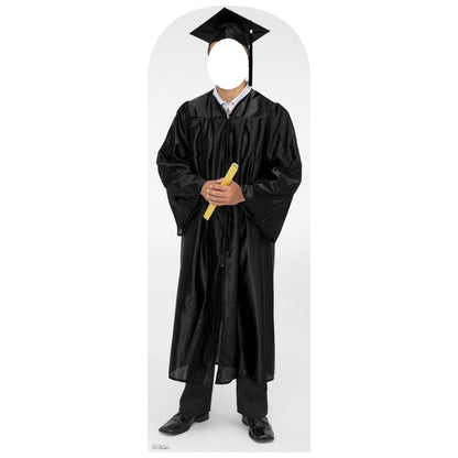 Life-size Male Graduate Black Cap and Gown Cardboard Cutout - All Cutouts