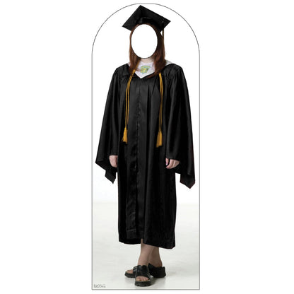 Life-size Female Graduate Black Cap and Gown Cardboard Cutout - All Cutouts