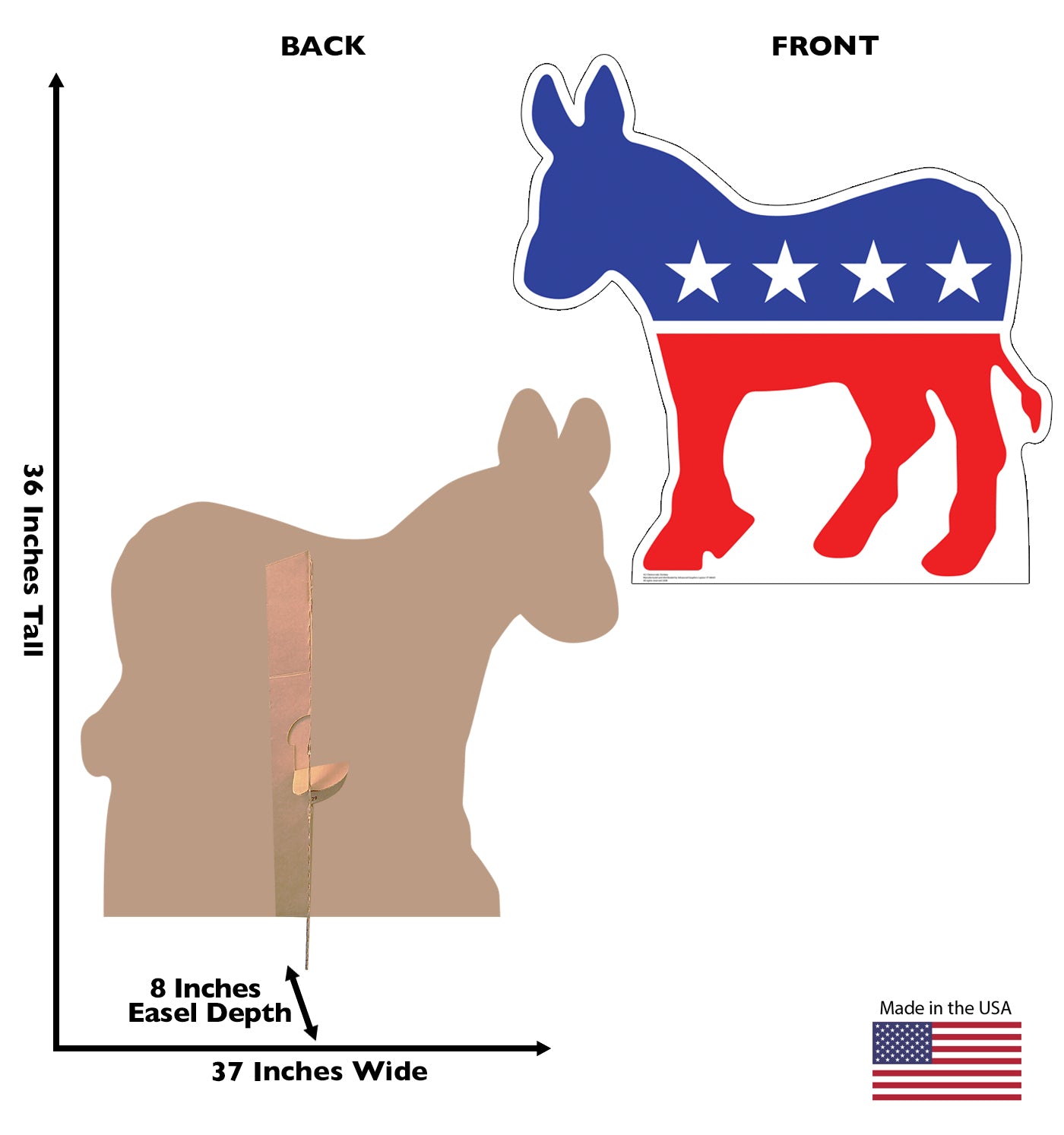 Life-size Democratic Donkey Cardboard Standup | Cardboard Cutout - All Cutouts