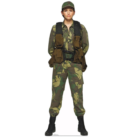 Female Soldier Life-Size Cardboard Cutout - All Cutouts