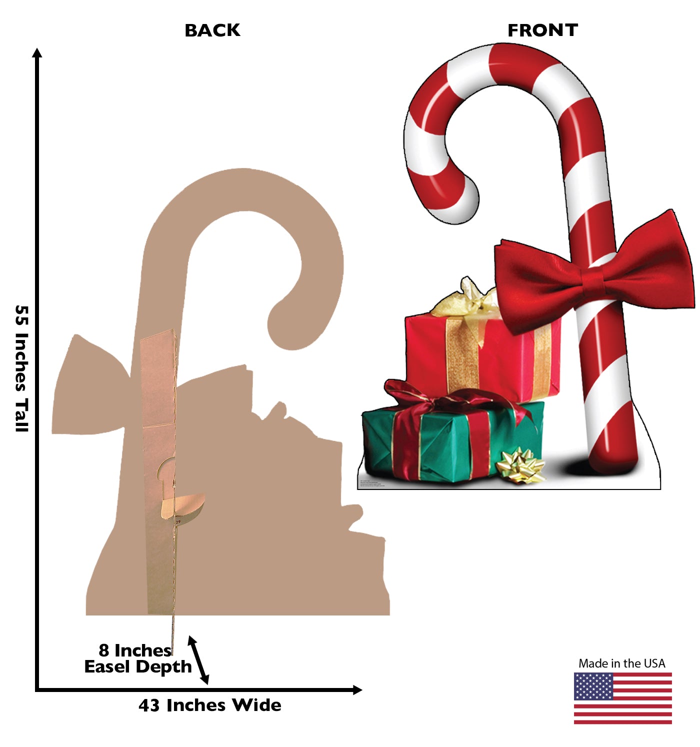 Life-size Candy Cane Cardboard Standup - All Cutouts