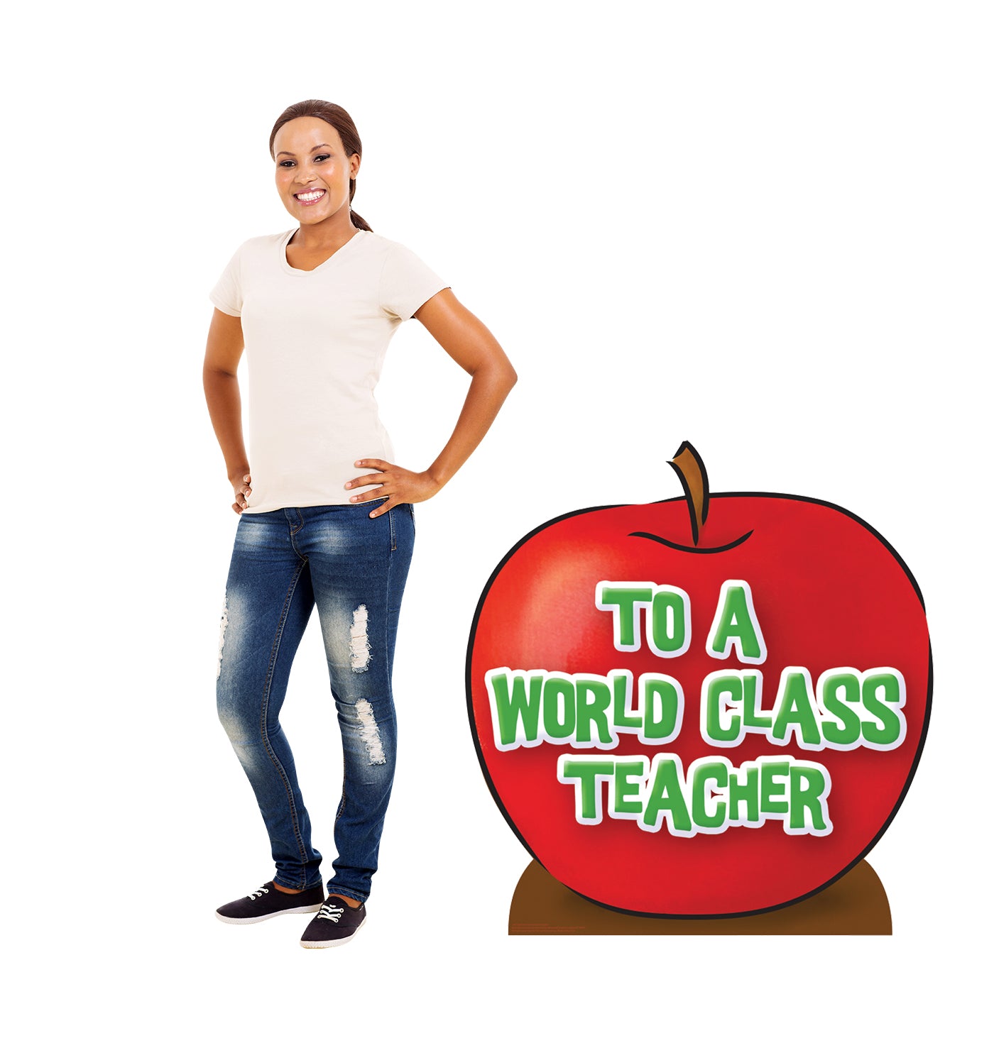 Life-size Teacher's Appreciation Apple Cardboard Standup | Cardboard Cutout - All Cutouts