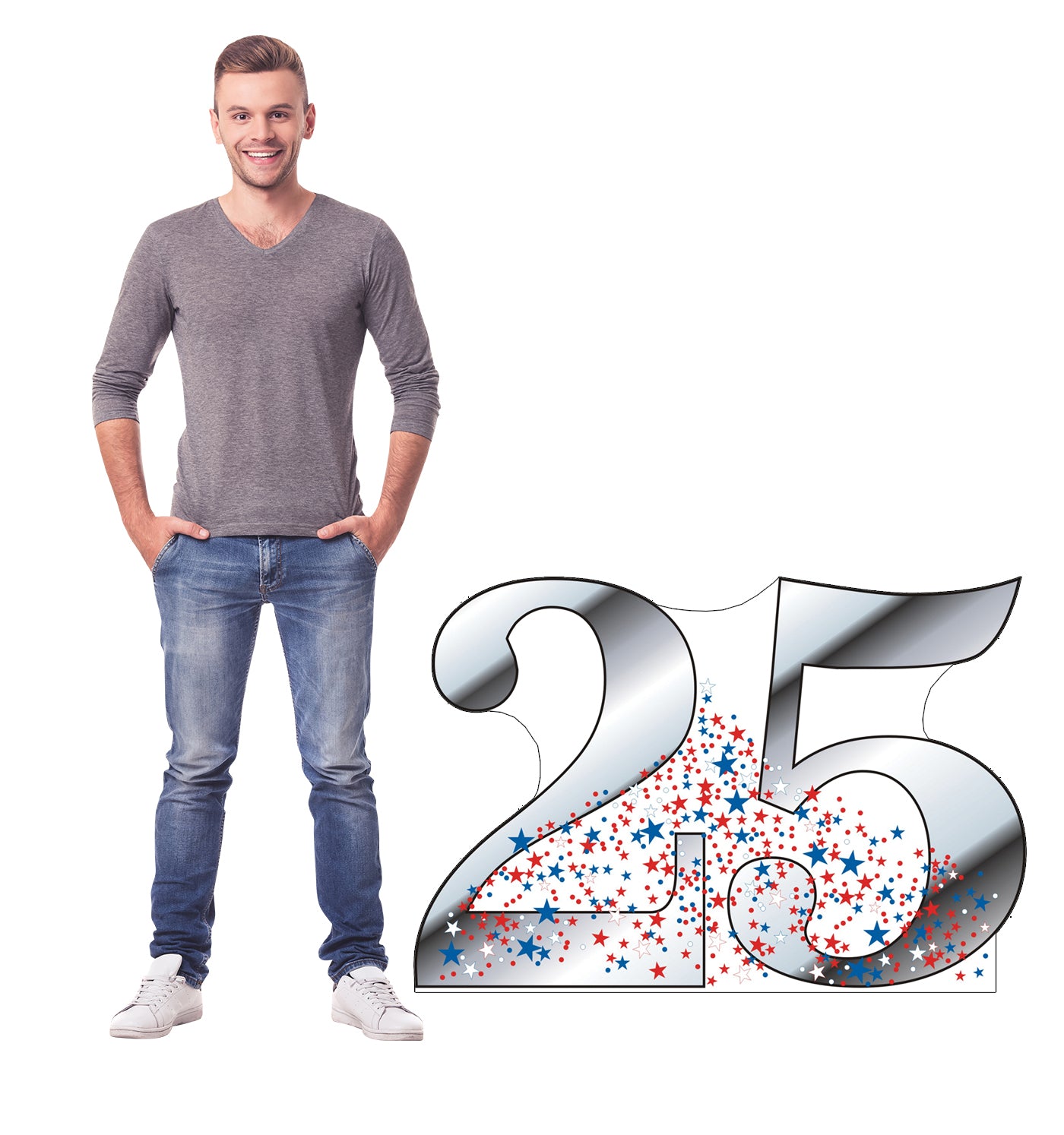Life-size Number 25 Cardboard Standup | Cardboard Cutout - All Cutouts