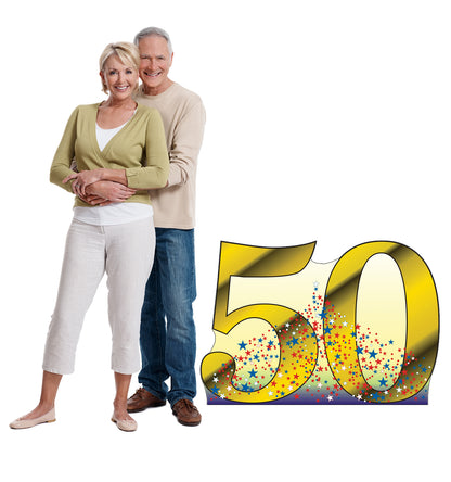 Life-size Gold Number 50 Cardboard Cutout - All Cutouts