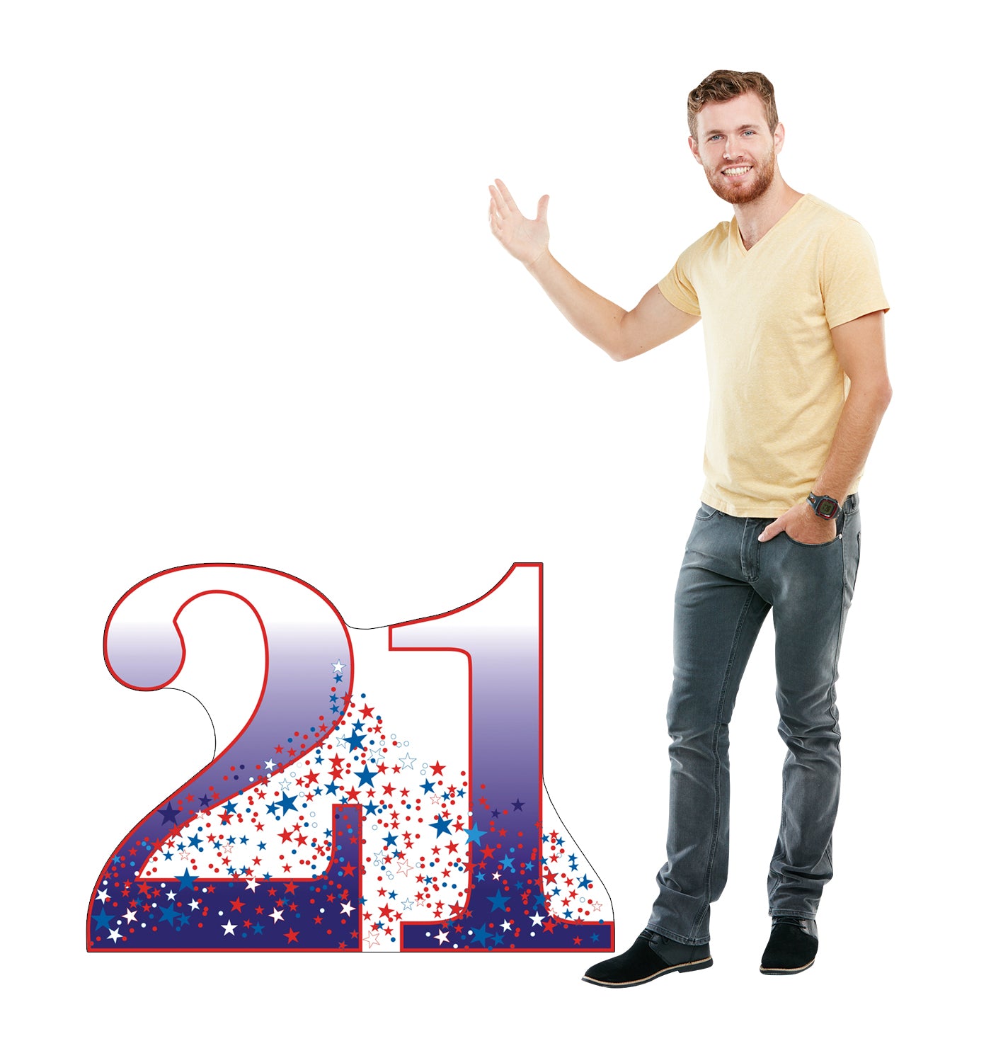Life-size Number 21 Cardboard Standup | Cardboard Cutout - All Cutouts