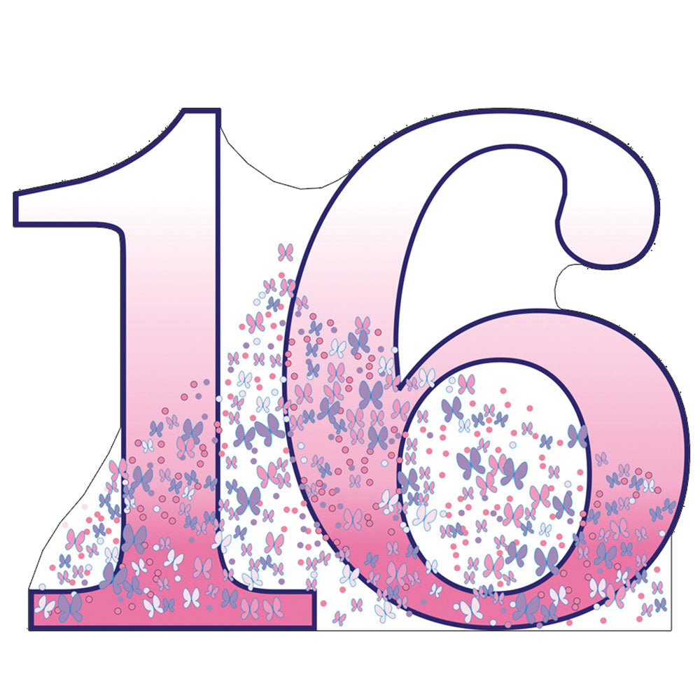 Life-size Number 16 Cardboard Standup | Cardboard Cutout - All Cutouts
