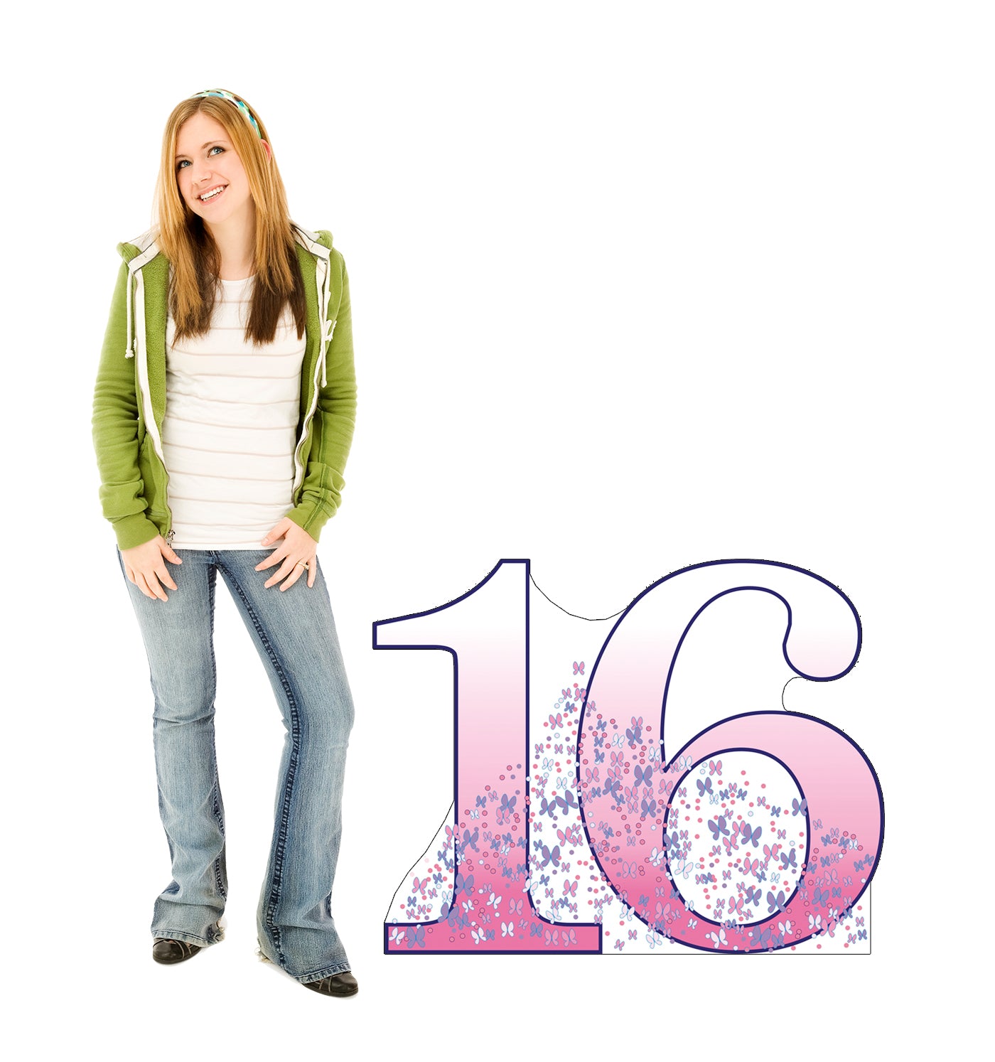 Life-size Number 16 Cardboard Standup | Cardboard Cutout - All Cutouts