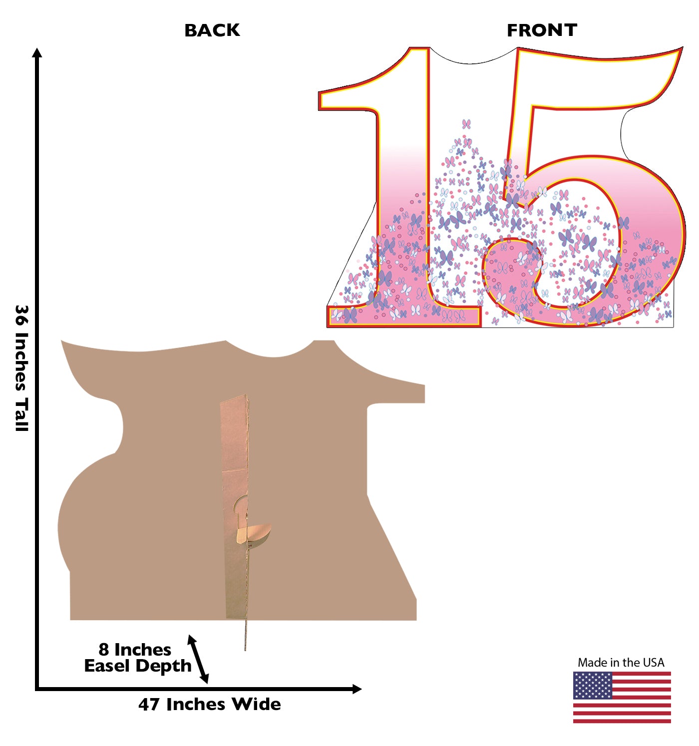 Life-size Number 15 Cardboard Standup | Cardboard Cutout - All Cutouts