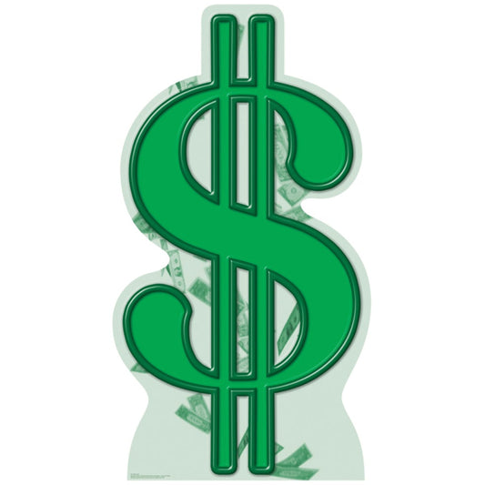 Life-size Dollar Sign Cardboard Standup - All Cutouts